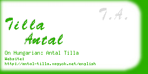 tilla antal business card